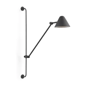 ARM moderne stijl wandlamp – Hoogte 76 cm – 5W COB LED – 728lm en 3000k – 2 meter kabel – 330º en 180º graden, aan&uit – ip20 – staal en zwart
