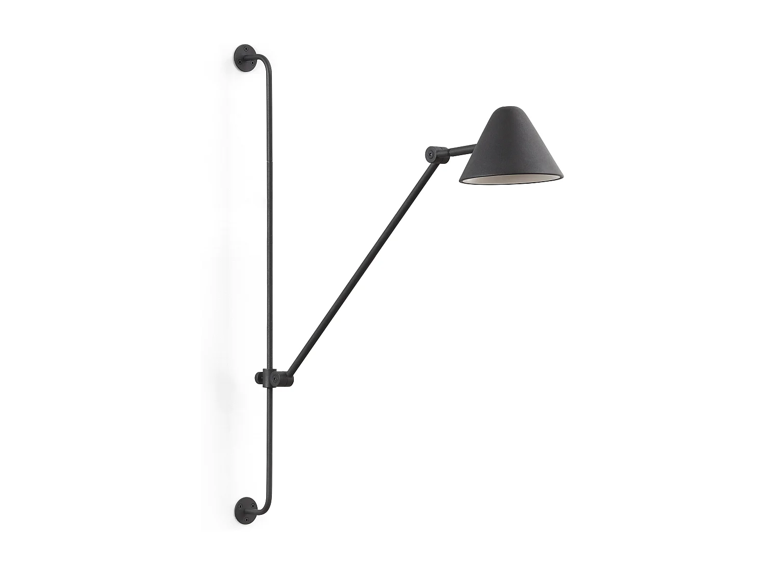 ARM moderne stijl wandlamp - Hoogte 76 cm - 5W COB LED - 728lm en 3000k - 2 meter kabel - 330º en 180º graden, aan&uit - ip20 - staal en zwart