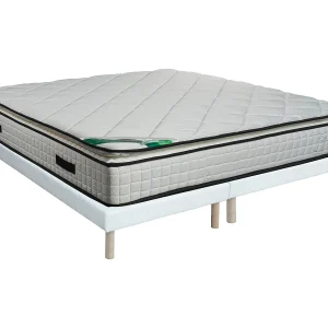 Set 180 x 200 cm gewatteerde bedbodem + matras van schuim en tijk van bamboe – ADANA van NATUREA