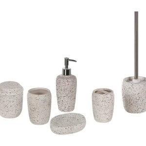 Badkamerset set van 6 keramiek wit PALMILLA Badkamerset set van 6 keramiek wit PALMILLA