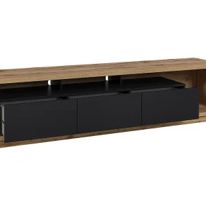 Asten TV-meubel met 3 laden 200 cm Zwart en Hout Asten TV-meubel met 3 laden 200 cm Zwart en Hout