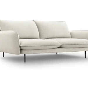 Bank "Vienna" 4 zitplaatsen, Structurele stof, Lichtbeige – 230x92x95cm