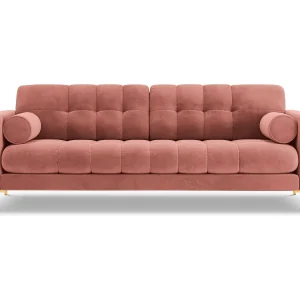 Bank "Bali" 3 zitplaatsen, Flueel, Roze – 177x92x75cm Bank "Bali" 3 zitplaatsen, Flueel, Roze – 177x92x75cm