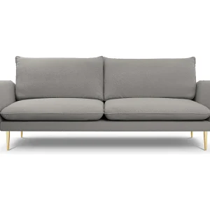 Bank "Vienna" 4 zitplaatsen, Boucle, Grijs – 230x92x95cm