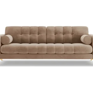 Bank "Bali" 3 zitplaatsen, Flueel, Beige – 177x92x75cm