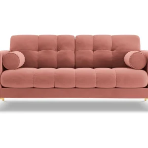 Bank "Bali" 2 zitplaatsen, Flueel, Roze – 152x92x75cm
