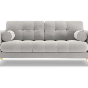 Bank "Bali" 2 zitplaatsen, Flueel, Geld – 152x92x75cm Bank "Bali" 2 zitplaatsen, Flueel, Geld – 152x92x75cm