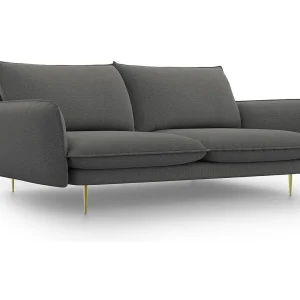 Bank "Vienna" 3 zitplaatsen, Structurele stof, Donkergrijs – 200x92x95cm Bank "Vienna" 3 zitplaatsen, Structurele stof, Donkergrijs – 200x92x95cm