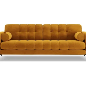 Bank "Bali" 4 zitplaatsen, Flueel, GEEL – 217x92x75cm Bank "Bali" 4 zitplaatsen, Flueel, GEEL – 217x92x75cm