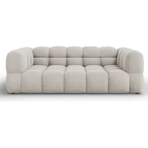 Cosmopolitan Design – Bank "Sky" 3 zitplaatsen, Flueel, Lichtbeige – 214x102x75cm Cosmopolitan Design – Bank "Sky" 3 zitplaatsen, Flueel, Lichtbeige – 214x102x75cm
