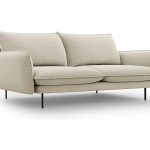 Bank "Vienna" 3 zitplaatsen, Structurele stof, Beige – 200x92x95cm Bank "Vienna" 3 zitplaatsen, Structurele stof, Beige – 200x92x95cm