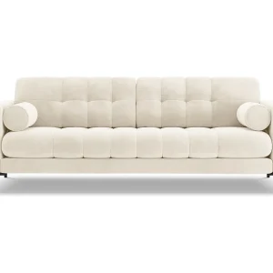 Bank "Bali" 3 zitplaatsen, Flueel, Lichtbeige – 177x92x75cm