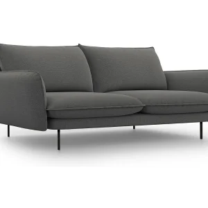 Bank "Vienna" 3 zitplaatsen, Structurele stof, Donkergrijs – 200x92x95cm Bank "Vienna" 3 zitplaatsen, Structurele stof, Donkergrijs – 200x92x95cm