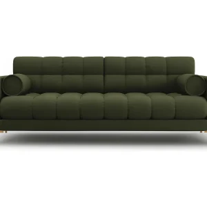Bank "Bali" 4 zitplaatsen, Structurele stof, Groente – 217x92x75cm Bank "Bali" 4 zitplaatsen, Structurele stof, Groente – 217x92x75cm