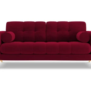 Bank "Bali" 2 zitplaatsen, Flueel, Rood – 152x92x75cm