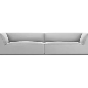 CXL by Christian Lacroix – Bank "Charles" 4 zitplaatsen, Flueel, Lichtgrijs – 302x93x69cm CXL by Christian Lacroix – Bank "Charles" 4 zitplaatsen, Flueel, Lichtgrijs – 302x93x69cm