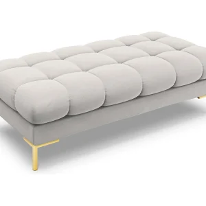Bank "Bali" 2 zitplaatsen, Flueel, Geld – 62x133x41cm Bank "Bali" 2 zitplaatsen, Flueel, Geld – 62x133x41cm