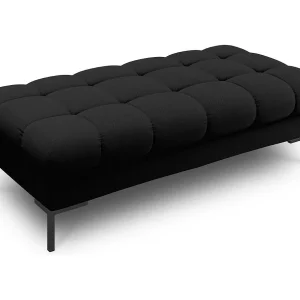 Bank "Bali" 2 zitplaatsen, Structurele stof, Zwart – 62x133x41cm