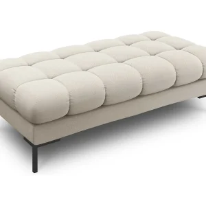 Bank "Bali" 2 zitplaatsen, Structurele stof, Beige – 62x133x41cm