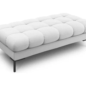 Bank "Bali" 2 zitplaatsen, Structurele stof, Lichtgrijs – 62x133x41cm
