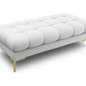 Bank "Bali" 2 zitplaatsen, Structurele stof, Lichtgrijs – 62x133x41cm