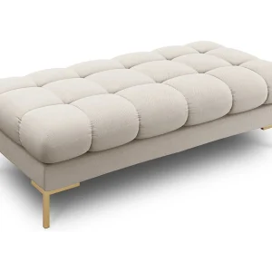 Bank "Bali" 2 zitplaatsen, Structurele stof, Beige – 62x133x41cm