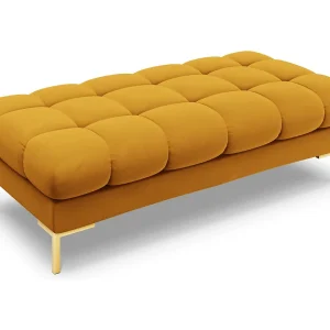 Bank "Bali" 2 zitplaatsen, Flueel, GEEL – 62x133x41cm Bank "Bali" 2 zitplaatsen, Flueel, GEEL – 62x133x41cm
