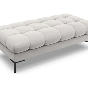 Bank "Bali" 2 zitplaatsen, Flueel, Geld – 62x133x41cm Bank "Bali" 2 zitplaatsen, Flueel, Geld – 62x133x41cm