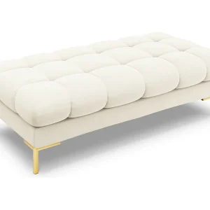 Bank "Bali" 2 zitplaatsen, Flueel, Lichtbeige – 62x133x41cm Bank "Bali" 2 zitplaatsen, Flueel, Lichtbeige – 62x133x41cm