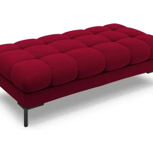 Bank "Bali" 2 zitplaatsen, Flueel, Rood – 62x133x41cm Bank "Bali" 2 zitplaatsen, Flueel, Rood – 62x133x41cm