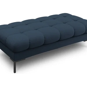 Bank "Bali" 2 zitplaatsen, Structurele stof, Blauw – 62x133x41cm Bank "Bali" 2 zitplaatsen, Structurele stof, Blauw – 62x133x41cm