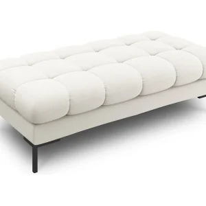 Bank "Bali" 2 zitplaatsen, Structurele stof, Lichtbeige – 62x133x41cm