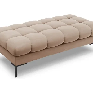 Bank "Bali" 2 zitplaatsen, Flueel, Beige – 62x133x41cm Bank "Bali" 2 zitplaatsen, Flueel, Beige – 62x133x41cm