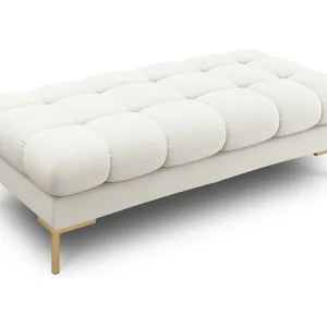 Bank "Bali" 2 zitplaatsen, Structurele stof, Lichtbeige – 62x133x41cm