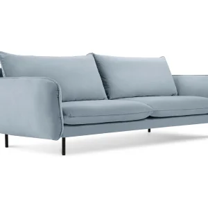 Bank "Vienna" 4 zitplaatsen, Flueel, Lichtblauw – 230x92x95cm Bank "Vienna" 4 zitplaatsen, Flueel, Lichtblauw – 230x92x95cm