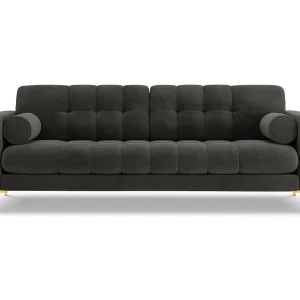 Bank "Bali" 4 zitplaatsen, Flueel, Donkergrijs – 217x92x75cm Bank "Bali" 4 zitplaatsen, Flueel, Donkergrijs – 217x92x75cm
