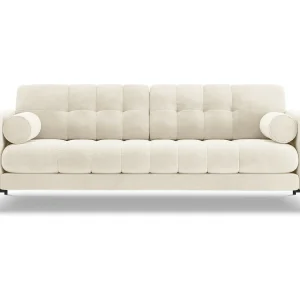 Bank "Bali" 4 zitplaatsen, Flueel, Lichtbeige – 217x92x75cm Bank "Bali" 4 zitplaatsen, Flueel, Lichtbeige – 217x92x75cm