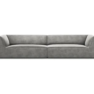 Bank "Charles" 4 zitplaatsen, Flueel, Lichtgrijs – 302x93x69cm Bank "Charles" 4 zitplaatsen, Flueel, Lichtgrijs – 302x93x69cm