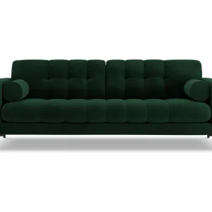 Bank "Bali" 3 zitplaatsen, Flueel, Flessengroen – 177x92x75cm