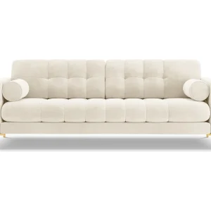 Bank "Bali" 3 zitplaatsen, Flueel, Lichtbeige – 177x92x75cm Bank "Bali" 3 zitplaatsen, Flueel, Lichtbeige – 177x92x75cm