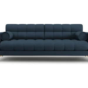 Bank "Bali" 4 zitplaatsen, Structurele stof, Blauw – 217x92x75cm Bank "Bali" 4 zitplaatsen, Structurele stof, Blauw – 217x92x75cm