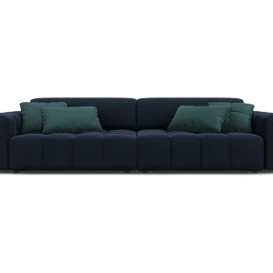 Bank "Luc" 4 zitplaatsen, Flueel, Donkerblauw – 244x102x70cm