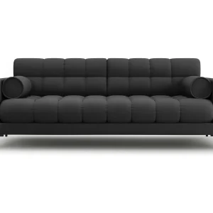 Bank "Bali" 3 zitplaatsen, Structurele stof, Donkergrijs – 177x92x75cm Bank "Bali" 3 zitplaatsen, Structurele stof, Donkergrijs – 177x92x75cm