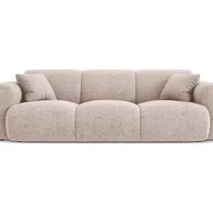 Bank "Nolio" 3 zitplaatsen, Chenille, Beige – 235x95x72cm