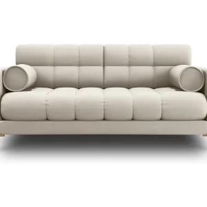 Bank "Bali" 2 zitplaatsen, Structurele stof, Beige – 152x92x75cm
