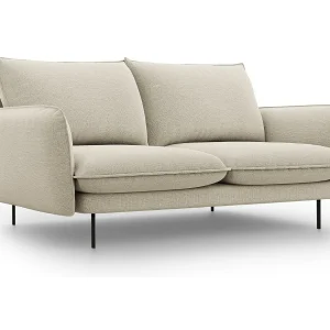 Bank "Vienna" 2 zitplaatsen, Structurele stof, Beige – 160x92x95cm