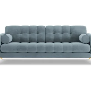 Bank "Bali" 3 zitplaatsen, Flueel, Lichtblauw – 177x92x75cm Bank "Bali" 3 zitplaatsen, Flueel, Lichtblauw – 177x92x75cm
