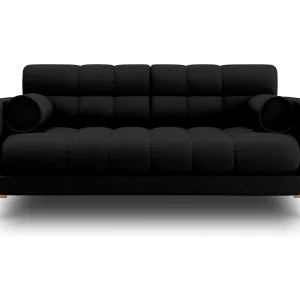 Bank "Bali" 2 zitplaatsen, Structurele stof, Zwart – 152x92x75cm
