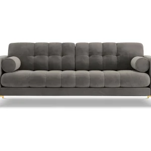Bank "Bali" 4 zitplaatsen, Flueel, Lichtgrijs – 217x92x75cm Bank "Bali" 4 zitplaatsen, Flueel, Lichtgrijs – 217x92x75cm