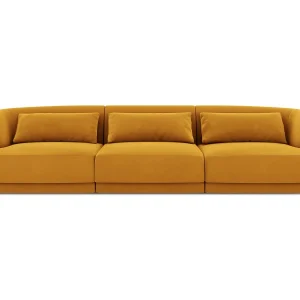 Bank "Tulum" 3 zitplaatsen, Flueel, GEEL – 255x90x70cm